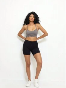 Moderna & Slim Fitness Strappy Top With Crossover On The Back - Zero Transparency - Suplex Power - 灰色 - 查看 5