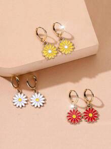1 Pair Delicate Yellow Daisy Flower Earrings, Perfect Gift For Engagement/Wedding, Sisters/Mother's Day - Daisy - View 4