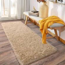 Alfombras suaves para dormitorios y pasillos, alfombra de área beige esponjosa de 2x6, antideslizante para junto a la cama en el dormitorio, alfombra larga y peluda para la sala de estar de la guardería - Naranja - Ver 2