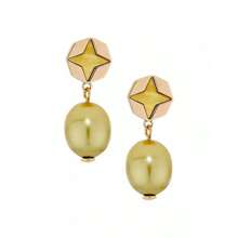 Tory Burch Kira 18K-Gold-Plated, Cultured Pearl & Mother-Of-Pearl Clover Drop Earrings - Gold - View 1
