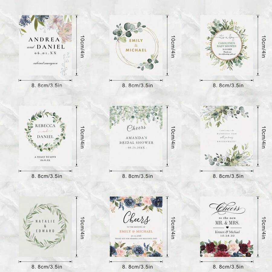 Custom-Designed Personalized Wine Bottle Packaging, Labels And Stickers For Baptism, Birthday Parties, Wedding Celebrations, And Valentine'S Day Decorations.