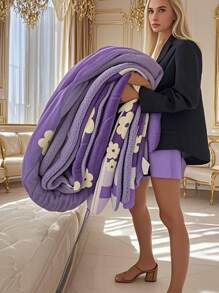 Flannel Double Quilt With Venice Sheepskin 200x220 Cm