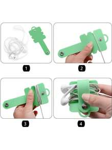 Silicone Earphone Cable Winder, Silicone Cord Organizer Earbuds Holder Earphone Wrap Earphones Organizer Headset Headphone Wrap Winder Cord Manager Cable Winder,Headphones Cord Organiser Holder, Earbuds Straps Holder, Headset Wrap Winder And Cord Manager Cable Winder, Keep The Cords And Usb Cable Wires From Getting Tangled Travel School College Electronic Bag Power Bank Portable Charger Charger Case Headphone Case Cable Bag Cable Organizer Digital Camera Camera Case Camera Bag - View 2