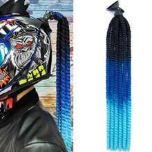 Helmet Braid Motorcycle Synthetic Box Braid Hair Extensions With Bowknot Helmet Ponytail Extensions With Detachable Suction Cup For Motorcycle Bike Motor Helmet Decoration Accessories