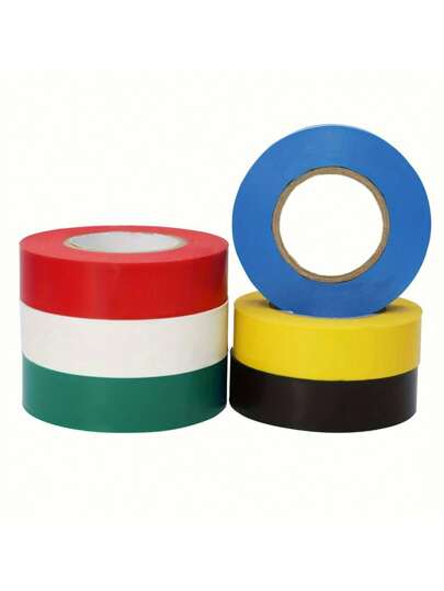 6pcs Multi-Color Electrical Tape Set - Durable Fire And Electricity Resistant, Metal Adhesive For Home And Industrial Use, Ideal For Wiring And Automotive, 394 Inches X 16 Millimeters Each - 6 Colors Available