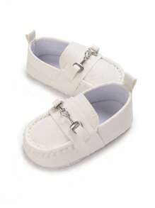 Zapatos de piel sintética tipo mocasín de suela blanda antideslizante para bebés recién nacidos niño, aptos para todas las estaciones