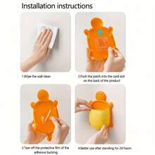 1pc Cute Yellow, Green And Grey Turtle Shaped Wall Mount Storage Box - Plastic, No Drilling Self-Adhesive Storage Box For Remote Controls And Accessories, Practical Hooks
