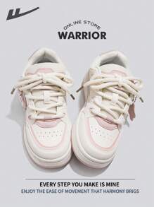 Warrior Spring And SummerLightweightComfortableBreathableModest Style Casual Yet SleeksneakersApplicable Throughout The Yearwear-ResistingAll-Day WearTraining SneakersRunning ShoesWomen's Skateboarding Shoes - Beige/Pink - View 4