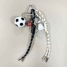 Blogueur avec le même porte-clés de voiture personnalisé, DIY créatif porte-clés, pendentif de billard, pendentif de badminton, pendentif de sac à alcôve, sac de lâchage tressé à la main pour couple