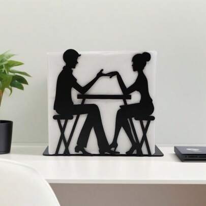 Giá đỡ khăn giấy bằng sắt kiểu Bắc Âu, giá đựng khăn ăn bằng kim loại dạng đứng cho phòng ăn, quầy bếp, thiết kế dành cho cặp đôi, trang trí nhà hiện đại tối giản, phụ kiện bàn ăn thanh lịch, giải pháp lưu trữ tiện lợi.