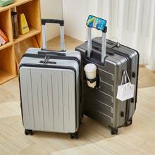 20-Inch Small Luggage Suitcase Spinner Wheel Lightweight Travel Case Coded Lock Side Opening - Dark Grey - View 4