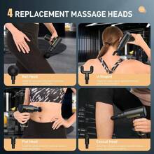 1pc Portable Deep Tissue Massage Gun With 6 Heads,USB Rechargeable, Deep Tissue Percussion Electric Muscle Massager - Black - View 5