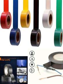 Zestaw 6 wielokolorowych taśm izolacyjnych – trwała, odporna na ogień i elektryczność, klej do metalu do użytku domowego i przemysłowego, idealna do instalacji elektrycznych i motoryzacyjnych, 394 cale x 16 milimetrów każda – dostępna w 6 kolorach