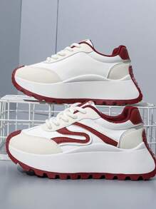 1 para koreańskich grubych trampek damskich, platforma, codzienne buty sportowe na wiosnę 2025 r.