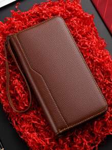 1 szt. Długi zamek błyskawiczny Duża pojemność Wieloslotowa torba kopertówka biznesowa Litchi Pattern, odpowiednia dla nastolatków Lato Casual Outdoor Sport lub wakacje Podróże lub prezenty na ukończenie szkoły lub akcesoria do sukienek urodzinowych