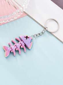 Een Casual Casual Cartoon 3D Geprinte Gradiënt Sleutelhanger Haai Volledige Gewricht Beweegbare Simulatie Speelgoed Creatieve Tas Sleutelhanger Hanger