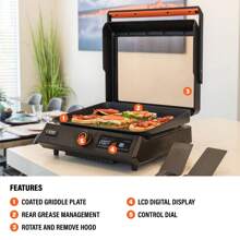 Plancha eléctrica de mesa Blackstone E-Series de 17", con tapa, color negro - 1 - Ver 5