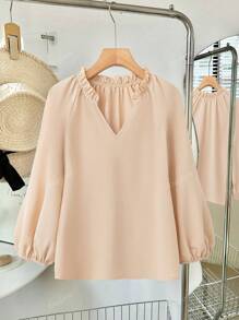 Women's V-Neck Fashionable Slim Fit Design Commuter Elegant Blouse