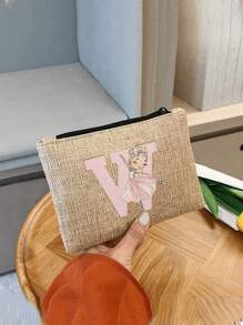 Geantă de depozitare unică, geantă de cosmetice, geantă de cadouri de sărbători, geantă de depozitare pătrată, depozitare multifuncțională și ușoară pentru toate obiectele mici~! Vacanță de călătorie zilnică, vacanță în aer liber pentru studenți, culoare solidă simplă clasică, model drăguț cu litere din desene animate, geantă la modă, accesorii de călătorie pentru prieteni buni, studenți și femei, pentru plajă de vacanță, colecție de baie, colecție de dormitor, capacitate mare.