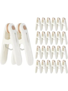 24pcs Plastic Clothes Clips, Sturdy And Durable, Suitable For Laundry, 2.36 Inch Clothespins, Seamless Design, Windproof Clips, Can Be Used To Hang Clothes, Socks, Towels, Snacks, Etc. - Multicolor - View 1