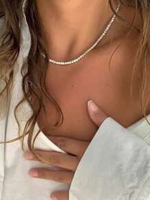 3-delige vergulde sieradenset 1 tennisketting 1 paar glanzende oorbellen 14-karaats vergulde strasskettingen en CZ-oorbellen voor vrouwen Meisjes Valentijnsdag Jubileum Verjaardag Vriendschap Cadeau, moeder, moeder, Moederdag, cadeau