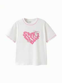 Balabala Girls' Short-Sleeve T-Shirt, 2025 Summer Quick-Dry Top - Original White - View 1