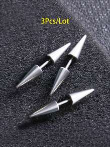 3Pcs/Lot Long Spike Helix Piercing Stud Earrings Ear Piercing Punk Body Jewelry Ear - Silver - View 8