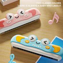 Jouet musical pour bébé, harmonica mini à double rangée de 16 trous, exercice de la capacité pulmonaire, jouets musicaux convenant aux enfants d'âge préscolaire de 2 ans et plus, harmonica de dessin animé, jouets de musique pour bébés et tout-petits de 2 à 3 ans, cadeaux pour débutants en musique