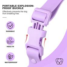 PVC Waterproof, Odor-Resistant, Rustproof Dog Collar With Adjustable Buckle, Easy To Clean, Suitable For Small, Medium, Large Dogs - Purple - View 5