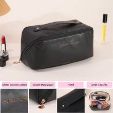 1pc Multi-Functional Popular Influencer-Style PU Toiletry Bag, Travel Pillow Bag, Portable High-Quality Cosmetic Bag, Handbag & Organizer