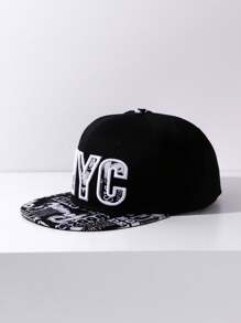 1 件男女通用平檐棒球帽，街舞棒球帽 - NYC 黑色 - 查看 1