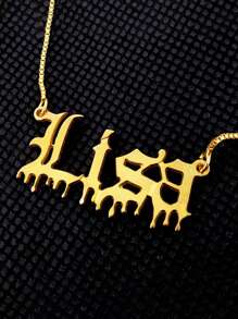Customized Punk Fashion Stainless Steel Name Necklace Personalized Letter Gold Color Choker Necklace Pendant Nameplate Gifts