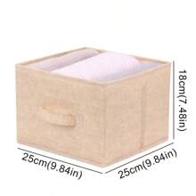 Bolsa de almacenamiento colgante de algodón y lino, organizador de armario estilo cajón, caja organizadora de ropa, soporte plegable para almacenamiento colgante - Beige de 5 capas - Ver 8