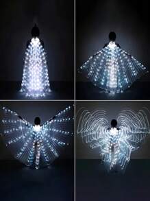 Alas con luces LED de colores brillantes con varita y capa, regalo para festivales y celebraciones, decoración de escenario, decoración navideña y de San Valentín, decoración del hogar, decoración para fiestas temáticas - Multicolor - Ver 11