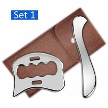 1/2/3pcs Stainless Steel Gua Sha Tools, Muscle Scraping Gua Sha Massage Tool, Body Massager, Soft Tissue Massage Tool, 304 Stainless Steel Material, With Storage Bag - Multicolor - View 14