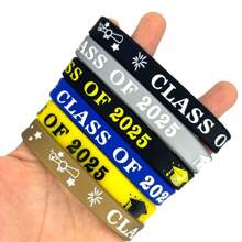 24 piezas Clase de 2025 Pulsera de silicona de la temporada de graduación, pulsera de graduación de silicona, adecuado para regalos de recuerdos de fiestas de graduación - Multicolor - Ver 12