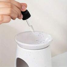 1 件装精油燃烧器，适用于家庭或水疗油蜡融化燃烧器家庭香味扩散器，陶瓷小烛台精油燃烧器，蜡烛加热器雕刻星星白蜡融化油融化加热器火焰蜡