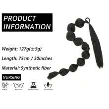 非洲蓬松马尾辫合成接发，带泡泡的长彩虹辫，VolAcquisLook 的马尾辫，发饰 - 棕色 - 查看 8