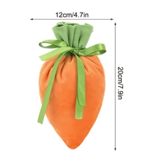 Easter Carrot Drawstring Bag, Carrot Shaped Candy Bag For Storing Holiday Gifts And Candies, Easter Decoration 12 X 20 Cm (Carrots)