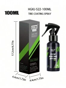 HGKJ-S22 Car Tire Shine Coating Spray, Tyre Plastic Rubber Wheel Restorer Agent Spray, Polishing Brightener Auto Car Detailing,Providing Protection & Long,Tire Shine Spray Glossy, Black Tyre Polish Dressing Coating Magic Brightener, Long-Lasting, UV Proection, ALL-IN-ONE Tyre Refurbish Agent