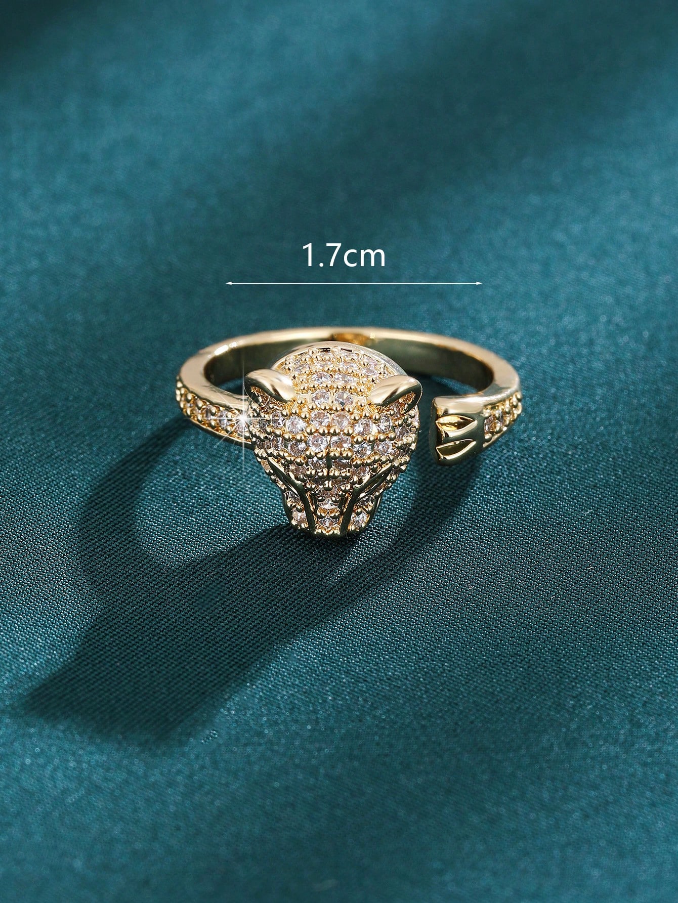 خاتم مفتوح، مطلي بالذهب عيار 18 قيراط منقوش بالزرك...