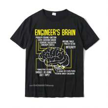 Engineers Brain Funny Engineering Games Process Funny T-Shirt Man Slim Fit Gift Tops Tees Cotton Tshirts Fitness Tight