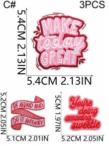 1 Set Of 3/20pcs Positive Energy Quotes Text Embroidery Patches Letters DIY Iron On Patches Sew Polyester Badge Clothing Decoration Accessories Cloth Stickers Suitable For Backpacks, Jeans, Jackets, T-Shirts, Hats, Dresses, Etc