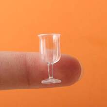 10 piezas Vasos de vino rojo mini realistas, copas de vino en miniatura, vasos de vino decorativos para casa de muñecas - Multicolor - Ver 16