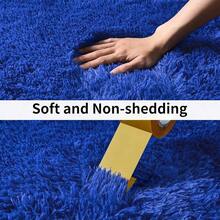 Soft Fluffy Shag Throw Area Rug, 2x4 Black, Non-Slip Bedroom, Hallways, Bedside, Dorm, Living Room - Long Shaggy Rug - Biru Kerajaan - View 4