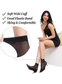 10/20 Pairs Ankle Sheer Socks For Women 20 Denier Nylon Socks Ladies Black Nude One Size - Multicolor - View 4