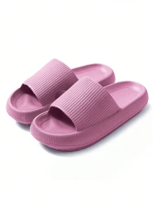 Women's Comfortable Thick Bottom Slippers, EVA Material Platform Soft Anti-Slip Indoor Slippers - Purple - View 4