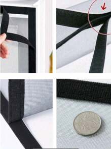 Multiple Sizes Available, Anti-Mosquito, Breathable, Easy To Install Self-Adhesive Window Screen Mesh, Suitable For Living Room And Bedroom - Black - View 7