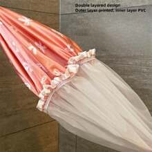 1pc Double-Layer Waterproof Shower Cap For Women, Thickened Bathing Hairnet For Makeup, Kitchen, Dust Protection Home Bathroom Decor