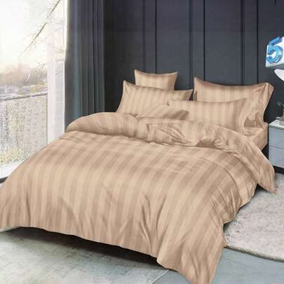 1 PC conjunto de três peças listrado de microfibra 200 * 220 CM estilo simples e moderno adequado para quarto